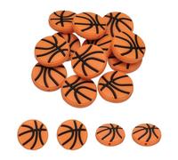 sourcing map 12 perline sfuse focali in silicone da 28 mm a forma rotonda da pallacanestro per sport, in silicone, con foro da 3 mm, per portachiavi, bracciali, collane, cordini, penna, arancione