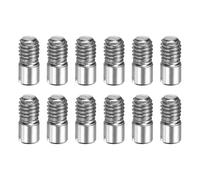 sourcing map 12 perni cilindrici scanalati M4 x 10 mm, tasselli in acciaio inossidabile 304 con filettatura esterna per posizionamento parallelo, perni di supporto per mensole per installazione di
