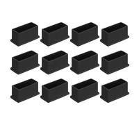 Sourcing map 12 pezzi tappi per gambe di sedia in PVC quadrati, 50 mm x 20 mm OD, feltrini per piedini di mobili neri, coperture per piedini di tavoli, tappi protettivi per pavimenti per tavolo da