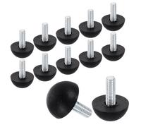 sourcing map 12 piedini livellatori per mobili, filettatura M6, 22 x 17 mm, regolabili, da avvitare, per gambe di sedie, sgabelli, colore nero