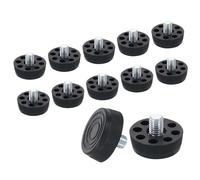 sourcing map 12 piedini per mobili con filettatura M8, 30 x 10 mm, regolabili, livellamento da avvitare, per gambe di sedie, sgabelli, colore nero