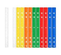 sourcing map 12 righelli dritti in plastica, 30 cm, con foro, per casa, ufficio, aule, disegno, blu/verde/rosso/arancione/giallo/bianco