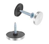 sourcing map 12 tappi per viti, diametro 25 mm, in acciaio inox, per specchi, decorazioni, guarnizioni convesse, chiusure a vite per cartelli, pubblicità, costruzione di ferramenta, argento