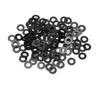 sourcing map 120 rondelle piatte in nylon M2, diametro interno 2,5 mm, diametro esterno 5 mm, spessore 0,5 mm, distanziatori in plastica per viti, bulloni, riparazione idraulica del rubinetto del