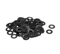 sourcing map 120 rondelle piatte M10 in nylon, diametro interno 10 mm, diametro esterno 20 mm, spessore 1 mm, anello di tenuta per guarnizione in foglio di plastica, colore nero