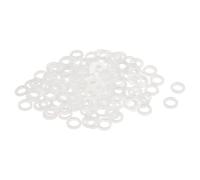 sourcing map 120 rondelle piatte M5 in nylon, diametro interno 5 mm, diametro esterno 8 mm, spessore 1 mm, anello di tenuta per guarnizione in foglio di plastica, colore bianco