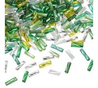 sourcing map 1200 perline in vetro, 6 x 2 mm, mini perline distanziatrici in vetro sfuse, per orecchini fai da te, collane, bracciali e gioielli (serie giallo e verde)