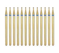 sourcing map 13pcs 120-140 Grane Diamante Rettifica Bit 1mm Testa A Sfera 2.35mm Gambo 1mm Lunghezza Titanio Placcato Pietra Levigatura Punte Rotary Tool per Unghie Rettifica Lucidatura