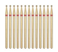 sourcing map 13pcs 200-230 Grane Diamante Rettifica Bit 1.5mm Testa a Sfera 2.35mm Gambo 1.5mm Lunghezza Titanio Placcato Pietra Levigatura Punte Rotary Tool per Unghie Rettifica Lucidatura