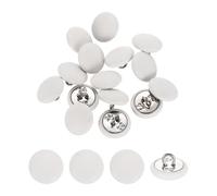 sourcing map 15 bottoni rivestiti in pelle, 15 mm, 24 l, rotondi, con gambo in metallo, da cucire, per vestiti, cappotti, cappelli, decorazioni per divano, fai da te, colore: bianco