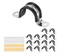 sourcing map 15 morsetti per cinghie per tubi, 30 mm, in gomma, ammortizzati in gomma, staffa a U in acciaio inossidabile 304, supporto per tubi dell'acqua e HVAC