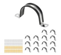 sourcing map 15 morsetti per cinghie per tubi, 55 mm, in gomma, ammortizzati in gomma, staffa a U in acciaio inossidabile 304, supporto per tubi dell'acqua e HVAC