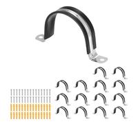 sourcing map 15 morsetti per cinghie per tubi, 63 mm, in gomma, ammortizzati in gomma, staffa a U in acciaio inossidabile 304, supporto per tubi dell'acqua e HVAC