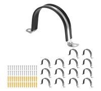 sourcing map 15 morsetti per cinghie per tubi, 77 mm, in gomma, ammortizzati in gomma, staffa a U in acciaio inossidabile 304, supporto per tubi dell'acqua e HVAC