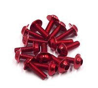Sourcing Map, 15 pezzi, M6 x 20 mm, viti esagonali, carenatura rossa, per moto