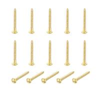 sourcing map 15 viti in ottone, M2,5 x 20 mm, a testa tonda, autofilettanti, per legno, riparazione di mobili, cornici fotografiche, cartongesso, elettrodomestici, oro