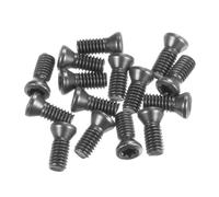 sourcing map 15 viti Torx M4 x 10 mm a testa piatta rotonda di grado 12,9 con cacciavite Torx T15 per sostituire inserti in carburo, utensili per tornio CNC, nero