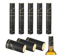 sourcing map 150 capsule termorestringenti in PVC, 1,2 x 2,4 capsule per bottiglie di vino termoretraibili tappi per bottiglie di vino cantine e cucina di casa, uva dorata/lettera nera