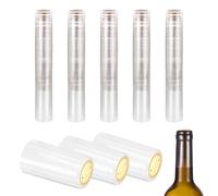 sourcing map 150 capsule termorestringenti in PVC, 1,2 x 2,4 capsule per bottiglie di vino termoretraibili per bottiglie di vino, cantine e cucina di casa, oro/trasparente