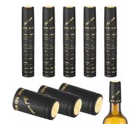 sourcing map 150 capsule termorestringenti in PVC, 1,3 x 2,4 capsule per bottiglie di vino termoretraibili tappi per bottiglie di vino cantine e cucina di casa, uva dorata/lettera nera lamina d'oro