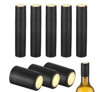 sourcing map 150 capsule termorestringenti in PVC, 1,3 x 2 capsule per bottiglie di vino, tappi termorestringenti per bottiglie di vino, cantine e cucina domestica, oro/nero