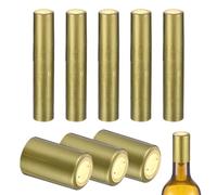 sourcing map 150 capsule termorestringenti in PVC, 1,3 x 2 capsule per bottiglie di vino termorestringenti per bottiglie di vino, tappi per vinificare cantine e cucina di casa, oro/oro