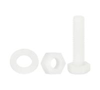 sourcing map 150 pezzi/50 set di bulloni esagonali in nylon, M6 x 25 mm, in plastica, filettati completamente, viti e dadi con rondelle piatte per macchinari, elettronica, accessori industriali