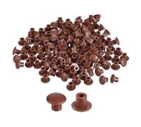sourcing map 150 tappi per fori per viti, diametro 5 mm (3/16") in plastica a scatto per mensole, tappi a filo per mobili, armadietti, armadi, colore: rosso marrone