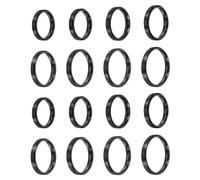 sourcing map 16 anelli in acciaio inox, 4 mm, tinta unita, per matrimonio, per uomini e donne, colore nero opaco spazzolato