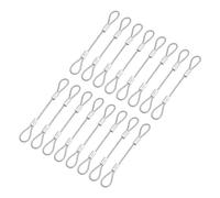 sourcing map 16 cavi di sicurezza con cavo di sicurezza, cavo a doppio anello (0,1 m x 0,08 pollici), argento