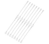 sourcing map 16 cavi di sicurezza con cavo di sicurezza, cavo a doppio anello (0,2 m x 0,08 pollici), argento