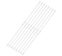 sourcing map 16 cavi di sicurezza con cavo di sicurezza, cavo a doppio anello (0,3 m x 0,08 pollici), argento