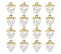 sourcing map 16 ciondoli a forma di fragola, 31 x 23 mm, in acrilico, a forma di fragola, 3D, graziosi ornamenti decorativi per la creazione di gioielli, orecchini, collane, bracciali, artigianato fai