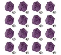 sourcing map 16 fiori da bavero per abiti da uomo, 5 cm, spilla da uomo in raso con rose artificiali in tessuto a forma di fiore, spilla all'occhiello per matrimoni, feste, balli, cerimonie, viola, 5