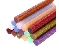 sourcing map 16 mini bastoncini di colla a caldo glitterati, 10,2 cm x 1,2 cm, 11 x 100 mm, multicolore