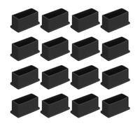 Sourcing map 16 pezzi di protezioni in PVC per gambe di sedia, 50 mm x 20 mm, piedini per mobili neri, coperture per piedini del tavolo, protezioni per il pavimento, per tavolo da giardino, armadio