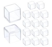 sourcing map 16 protezioni in silicone per gambe di sedie, 2,3 x 2,3 cm, antiscivolo, quadrate, per mobili e pavimenti in legno, riducono rumore e graffi, trasparenti
