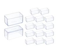 sourcing map 16 protezioni in silicone per gambe di sedie, 2,5 x 5,1 cm, antiscivolo, per gambe di sedie, rettangolari, per pavimenti in legno duro, riducono rumore e graffi, trasparenti
