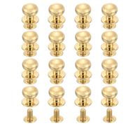 sourcing map 16 rivetti a testa sferica con vite posteriore da 12 mm a testa rotonda per bottoni e capezzoli per fai da te in pelle, borse, scarpe, riparazioni di cinture, oro chiaro