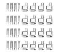 sourcing map 16 Set di kit di riparazione con cerniera, # 10 fermi scatola e perni di inserimento, cursori in metallo per borse cappotti cerniere aperte sostituzione, tono argento