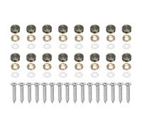 sourcing map 16 viti decorative in ottone con tappi, viti autofilettanti da 14 mm per specchi, con tappi decorativi, per il fissaggio di mobili, armadietti, specchi, bronzo