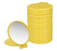 sourcing map 18 specchi rotondi e compatti, mini specchi pieghevoli per il trucco, piccoli oggetti portatili per il trucco per borse, donne e ragazze, viaggi, uso quotidiano, regali per feste, giallo