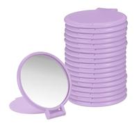 sourcing map 18 specchi rotondi e compatti, mini specchi pieghevoli per il trucco, piccoli oggetti portatili per il trucco per borse, donne e ragazze, viaggi, uso quotidiano, regali per feste, viola
