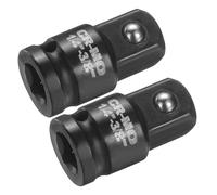 sourcing map 2 adattatori per bussole a impatto da 1/4 di pollice femmina a 3/8 "maschio, convertitore standard SAE CR-MO, convertitore in acciaio SAE CR-MO, chiave a cricchetto, chiave a cricchetto