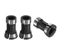 sourcing map 2 adattatori per pinza da 6,35 mm in acciaio al carbonio di precisione per fresatrice e riduzione, codolo per fresa, mandrino di conversione per lavorazione del legno, incisione CNC, nero