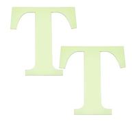 sourcing map 2 adesivi con lettera T 3D che si illuminano al buio, 15 cm, verde fluorescente
