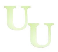 sourcing map 2 adesivi con lettera U 3D che si illuminano al buio, 15 cm, verde fluorescente