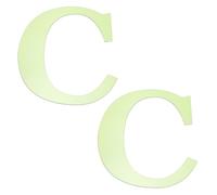 sourcing map 2 adesivi da parete 3D a specchio, lettera C, autoadesivi, si illuminano al buio, per fai da te, feste, matrimoni, casa, camera da letto, decorazione da parete, verde fluorescente