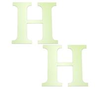 sourcing map 2 adesivi da parete 3D a specchio, lettera H, 15 cm, autoadesivi, si illuminano al buio, per fai da te, feste, matrimoni, casa, camera da letto, decorazione da parete, verde fluorescente