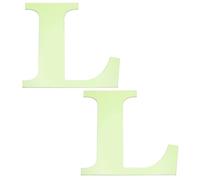 sourcing map 2 adesivi da parete 3D a specchio, lettera L, autoadesivi, si illuminano al buio, per fai da te, feste, matrimoni, casa, camera da letto, decorazione da parete, verde fluorescente